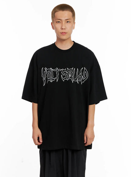 mens-oversized-graphic-tee-il521 / Black