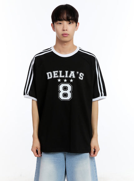 men-s-sporty-raglan-track-t-shirt-iy529 / Black