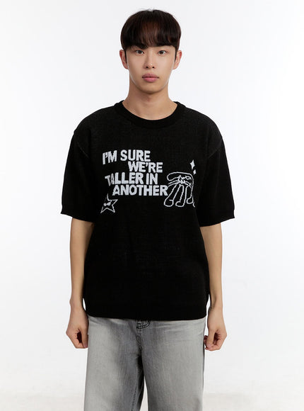 Men's Short Sleeve Graphic Sweater IA507