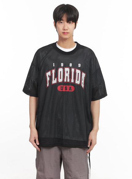 mens-oversized-graphic-mesh-t-shirt-ia510 / Black