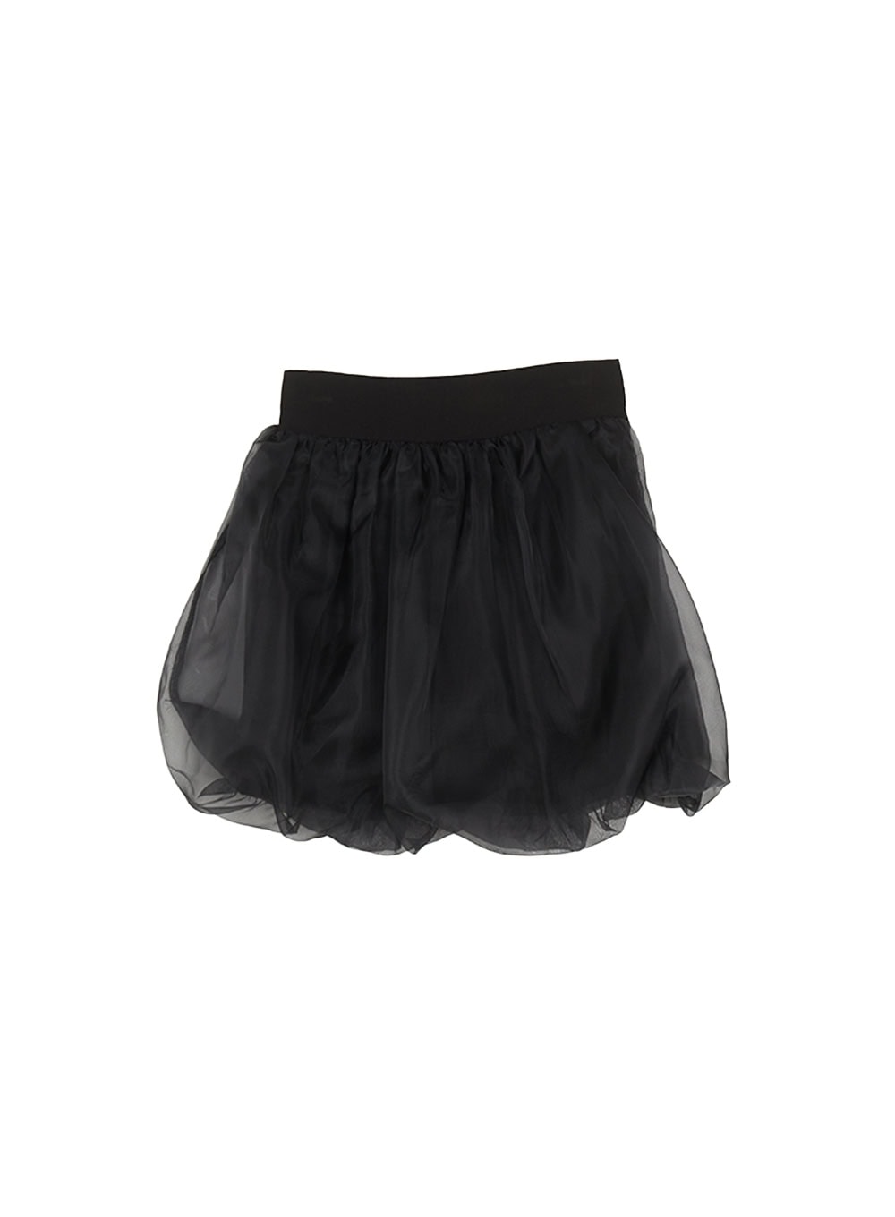 sheer-cloud-bubble-mini-skirt-iy513 / Black