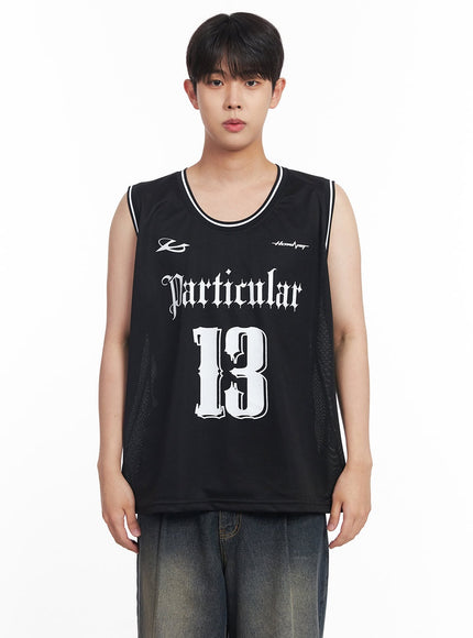 mens-mesh-sleeveless-jersey-iy520 / Black