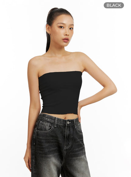 ribbed-slim-tube-top-ig405 / Black