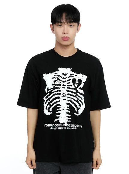 mens-skeleton-graphic-t-shirt-ig520 / Black