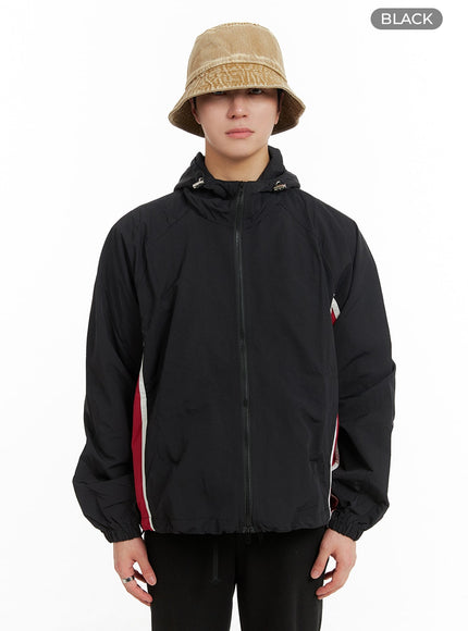 mens-hoodie-windbreaker-jacket-ia401 / Black