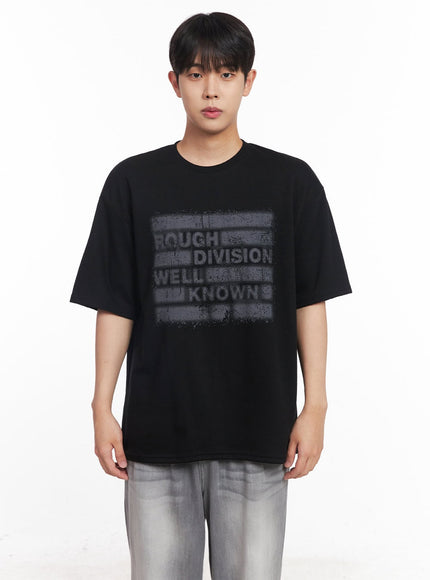 mens-loose-fit-graphic-t-shirt-iy520 / Black