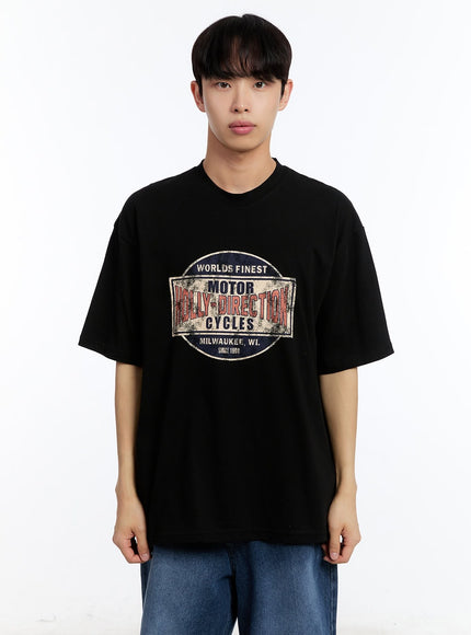 men-s-motor-graphic-t-shirt-iy530 / Black