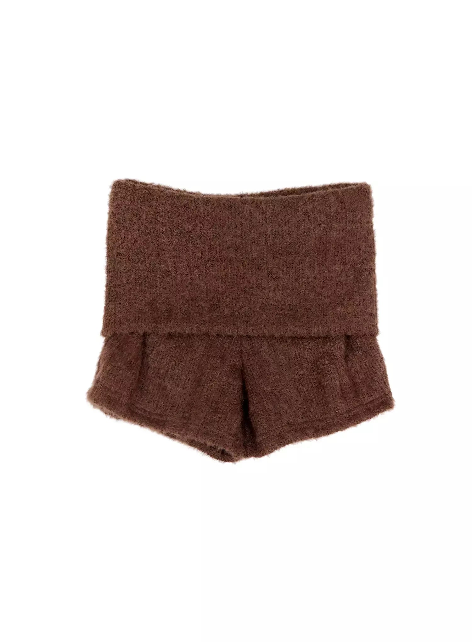 textured-knit-shorts-in528 / Brown
