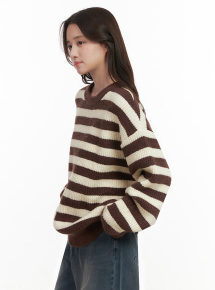 Cozy Striped Oversized Sweater IJ510