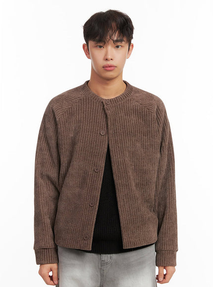 mens-buttoned-knit-cardigan-id431 / Brown