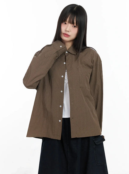 basic-checkered-shirt-im530 / Brown