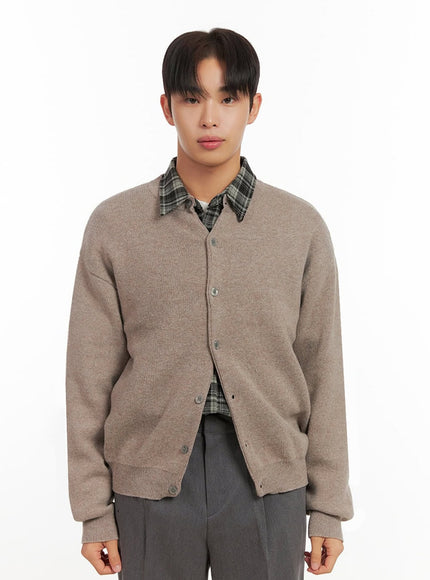mens-comfy-buttoned-sweater-id406 / Dark beige