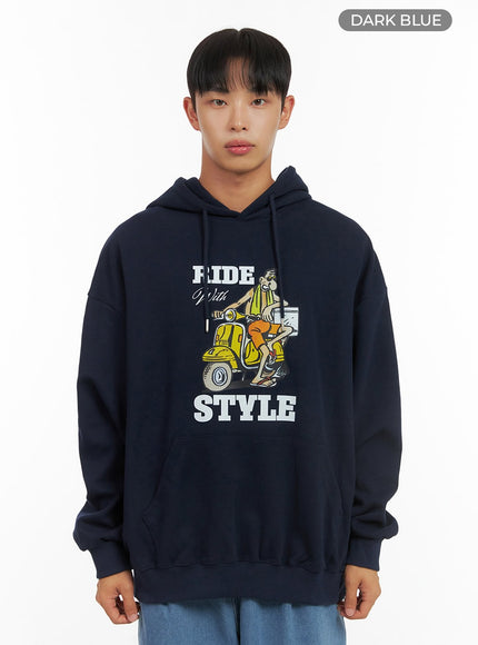mens-graphic-hooded-sweatshirt-is419 / Dark blue