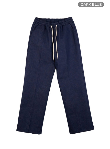 mens-elastic-back-denim-jeans-io420 / Dark blue