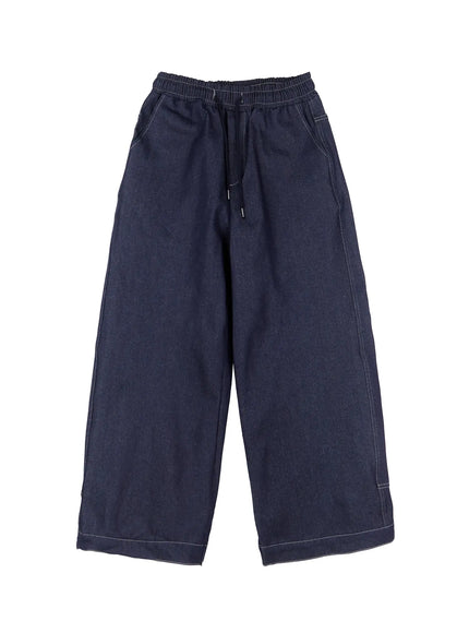 mens-dark-denim-wide-pants-io517 / Dark blue