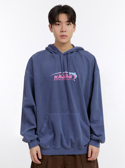 mens-graphic-logo-hoodie-im525 / Dark blue