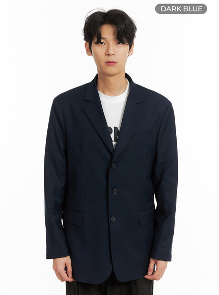 mens-basic-oversized-button-blazer-ia401 / Dark blue
