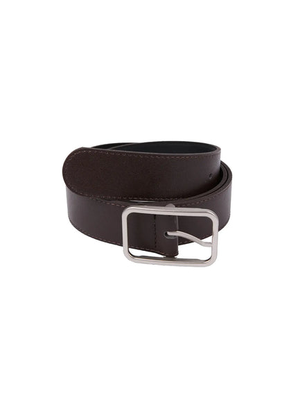 mens-slim-square-belt-il511 / Dark brown