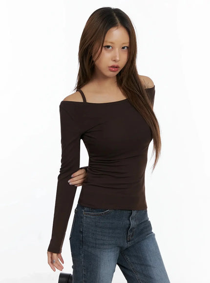 strappy-off-shoulder-top-id503 / Dark brown