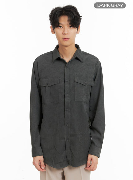 mens-pocket-button-down-shirt-ia401 / Dark gray