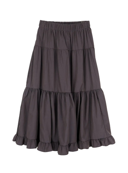 flowy-layered-maxi-skirt-if520 / Dark gray