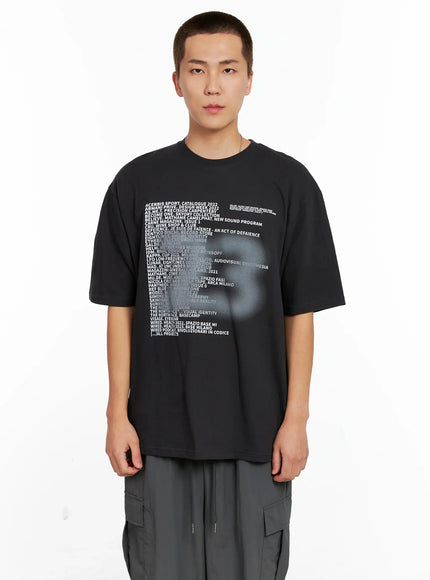 mens-graphic-spray-print-tee-ig508 / Dark gray