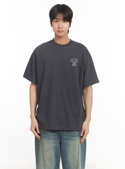 mens-graphic-oversized-t-shirt-ia511 / Dark gray
