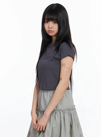basic-crop-tee-ia523 / Dark gray