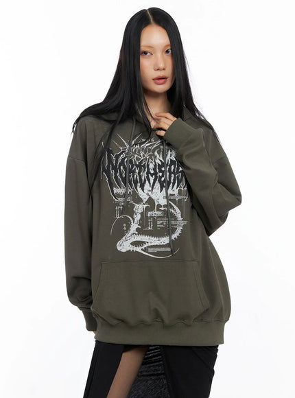 Oversized Graphic Hoodie IO516
