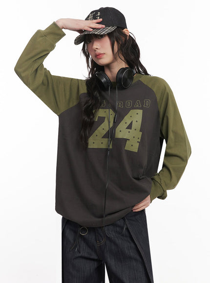 24-graphic-long-sleeve-t-shirt-im528 / Dark green