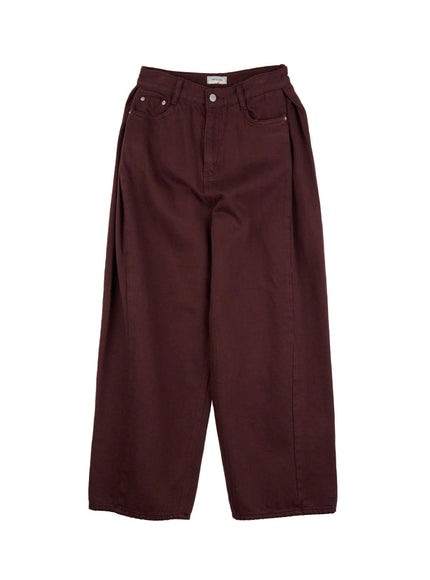 classic-wide-fit-cotton-pants-id431 / Dark red