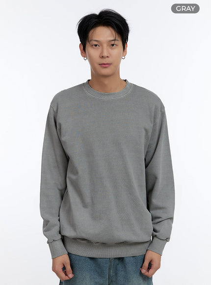 mens-relaxed-fit-long-sleeve-sweatshirt-io428 / Gray