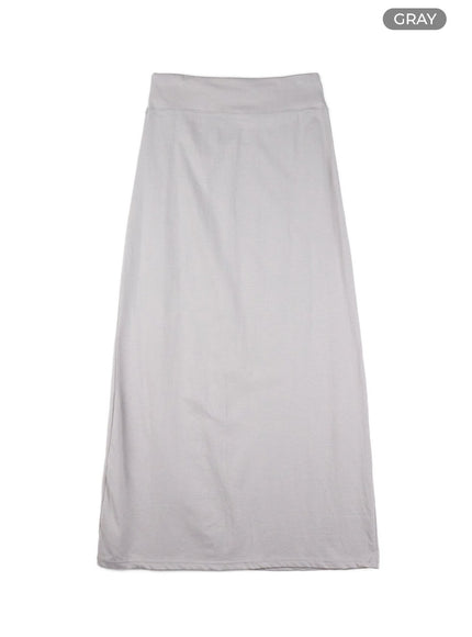 solid-maxi-skirt-il419 / Gray
