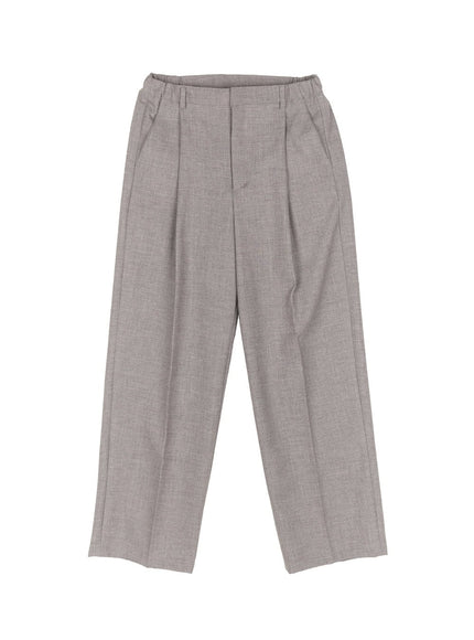 mens-classic-straight-fit-trousers-im519 / Gray