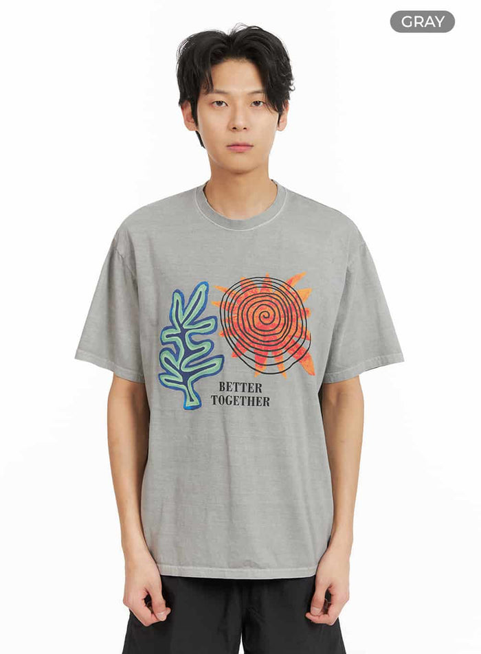 mens-graphic-cotton-t-shirt-ia402 / Gray