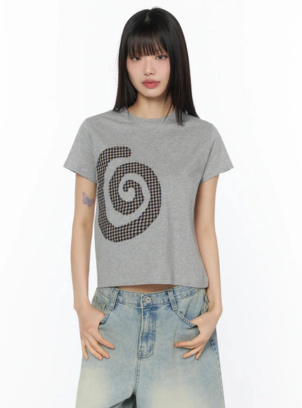retro-spiral-graphic-tee-iy525 / Gray
