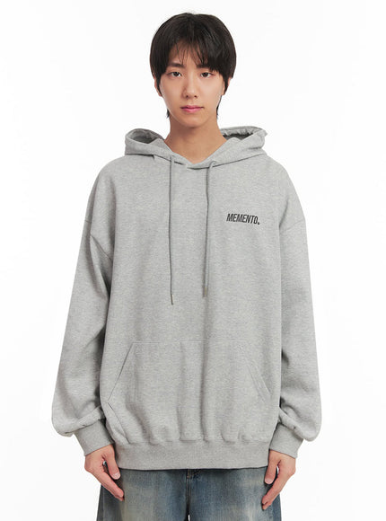 mens-memento-logo-hoodie-ia511 / Gray