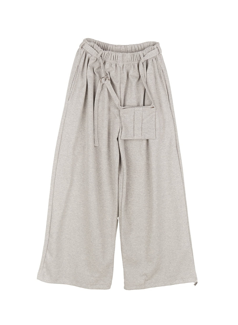 pintuck-belt-wide-leg-sweatpants-im528 / Gray