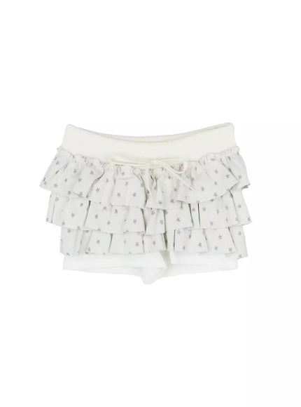star-ruffle-skort-is525 / Light beige