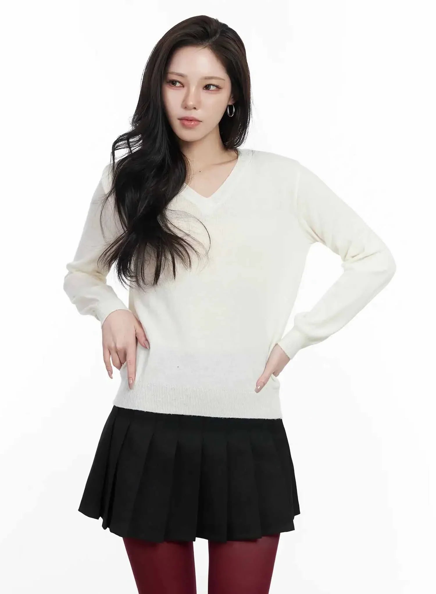 Simple Cashmere V-Neck Knit IJ528