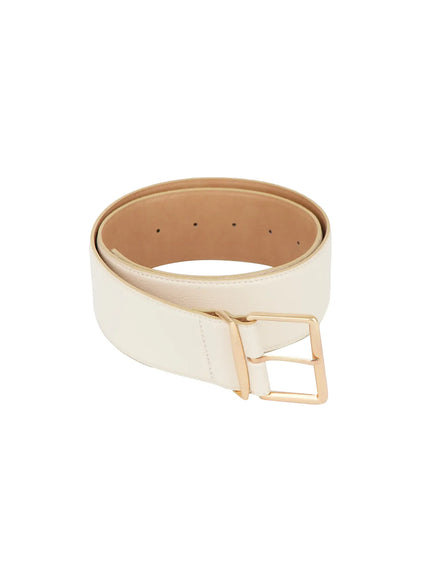 square-buckle-belt-ij516 / Light beige