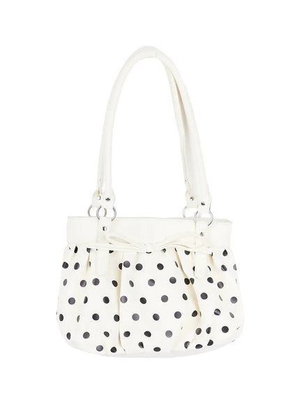 dot-ribbon-shoulder-bag-iy526 / Light beige
