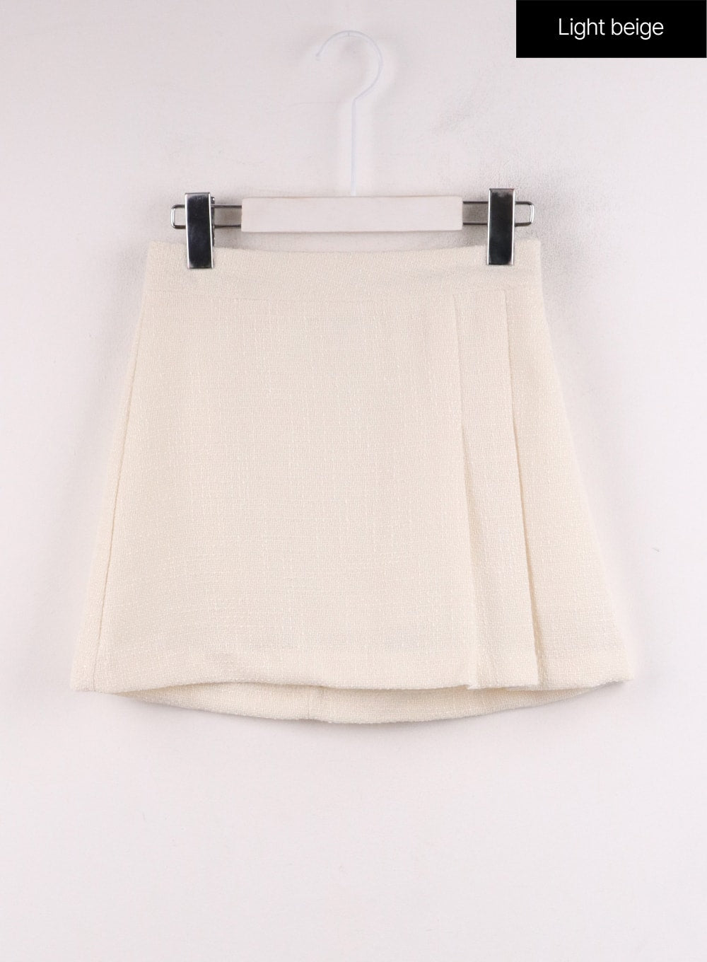 tweed-pleated-mini-skirt-if402 / Light beige