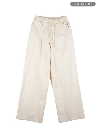 mens-solid-wide-fit-pants-ig409 / Light beige