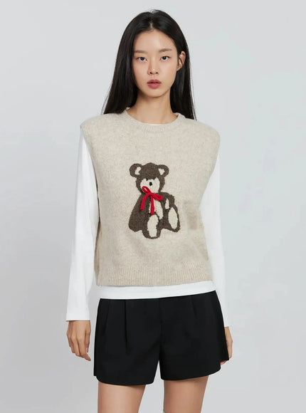 teddy-knit-pullover-in507 / Light beige