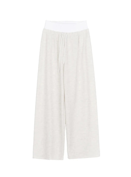 layered-wide-leg-sweatpants-iy504 / Light beige