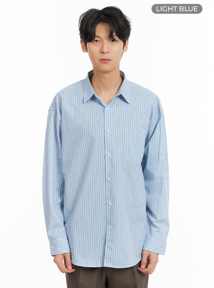 mens-striped-button-down-shirt-ia401 / Light blue