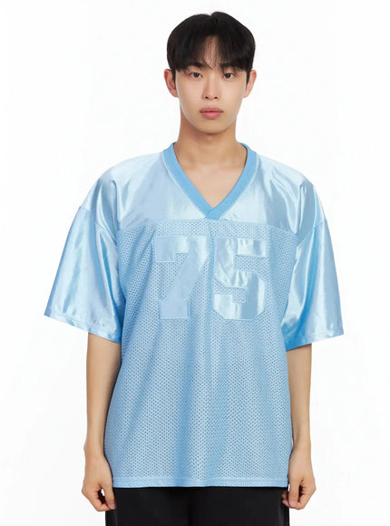 mens-mesh-v-neck-jersey-il516 / Light blue