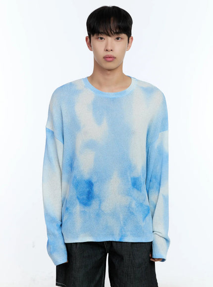 mens-galaxy-gradient-knit-long-sleeve-tee-il517 / Light blue