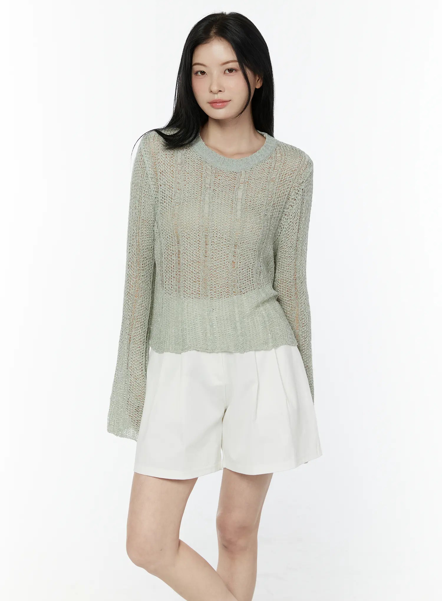 knit-see-through-sweater-iu505 / Mint
